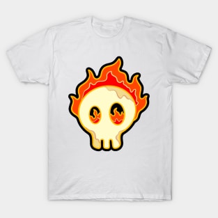 Fiery Skull Head T-Shirt